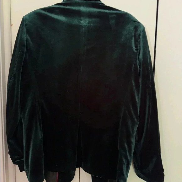 Vintage Emerald Green Velour Blazer - Size L - Picture 9 of 9